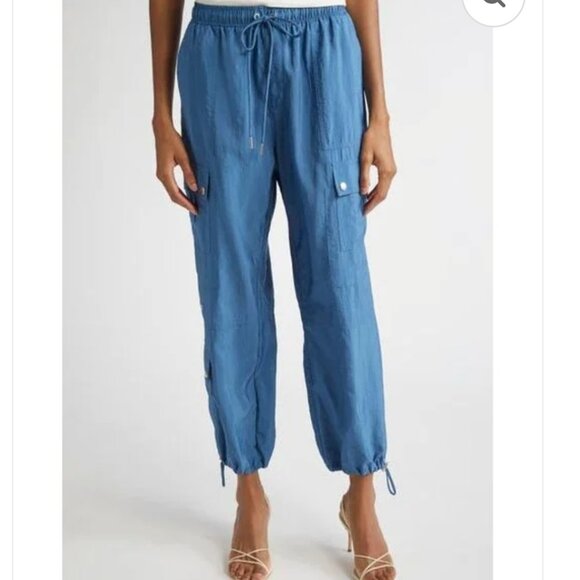 cinq a sept Pants - Cinq A Sept Nitsan parachute light blue pants Sz M 5 pockets
